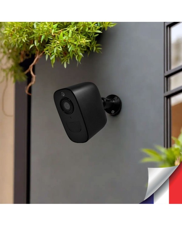 Caméra WiFi noire 2K infrarouge invisible batterie très longue autonomie détection mouvement et humaine 128Go
