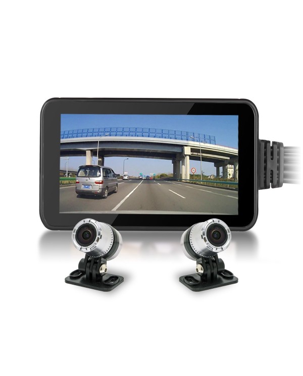 Enregistreur de conduite auto moto avec double caméra HD 1080P GPS