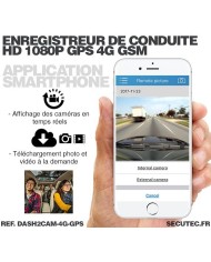 Enregistreur de conduite double caméra HD 1080P avec enregistreur GPS et transmission 3G GSM sur smartphone & PC