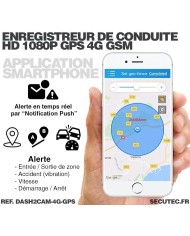 Enregistreur de conduite double caméra HD 1080P avec enregistreur GPS et transmission 3G GSM sur smartphone & PC