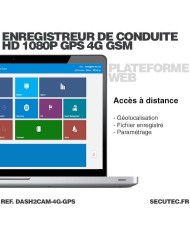 Enregistreur de conduite double caméra HD 1080P avec enregistreur GPS et transmission 3G GSM sur smartphone & PC