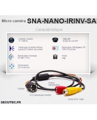 Nano caméra de viéosurveilance 520 Lignes avec infrarouge invisible
