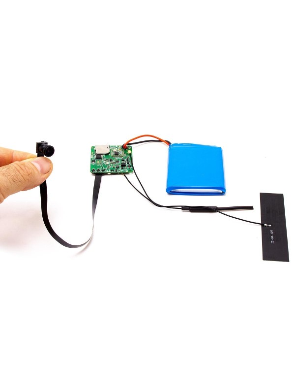 Micro caméra grand angle à intégrer HD 1080P IP WIFI ou 4G détection de mouvement batterie 6000 mAh mémoire 128 Go