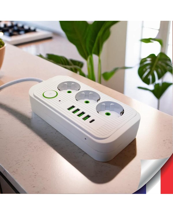 Multiprise blanche avec micro caméra cachée HD 1080P WiFi ou 4G