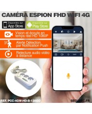 Multiprise blanche avec micro caméra cachée HD 1080P WiFi ou 4G