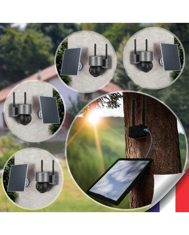 Kit vidéosurveillance 3G 4G autonome 4 caméras pilotables WIFI 2K